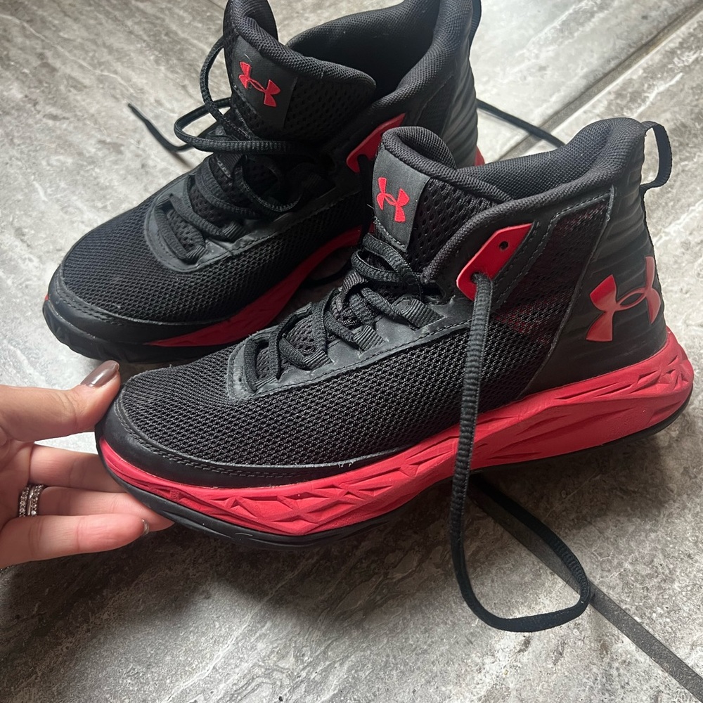 Under Armour Black and Red Athletic Sneakers